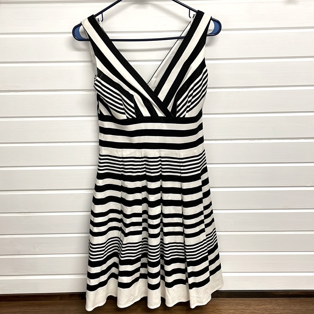 WHBM black and white striped dress